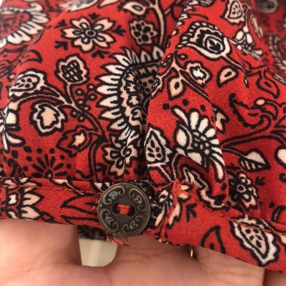 Forever 21 Orange Paisley Print Boho blouse - Picture 6 of 6